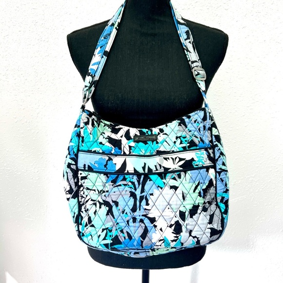 Vera Bradley Floral Quilted Shoulder Bag - Blue and Black - Picture 1 of 7